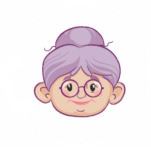 Kuvituskuva vanhasta naisesta joka on kynällä piirtänyt viivan