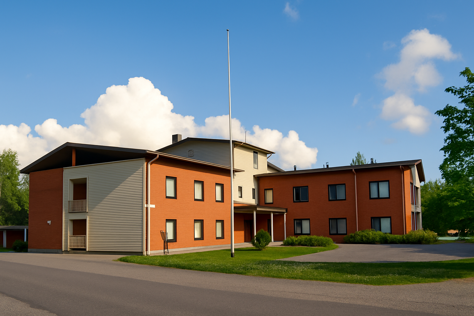 Mainiokoti pellavan rakennus